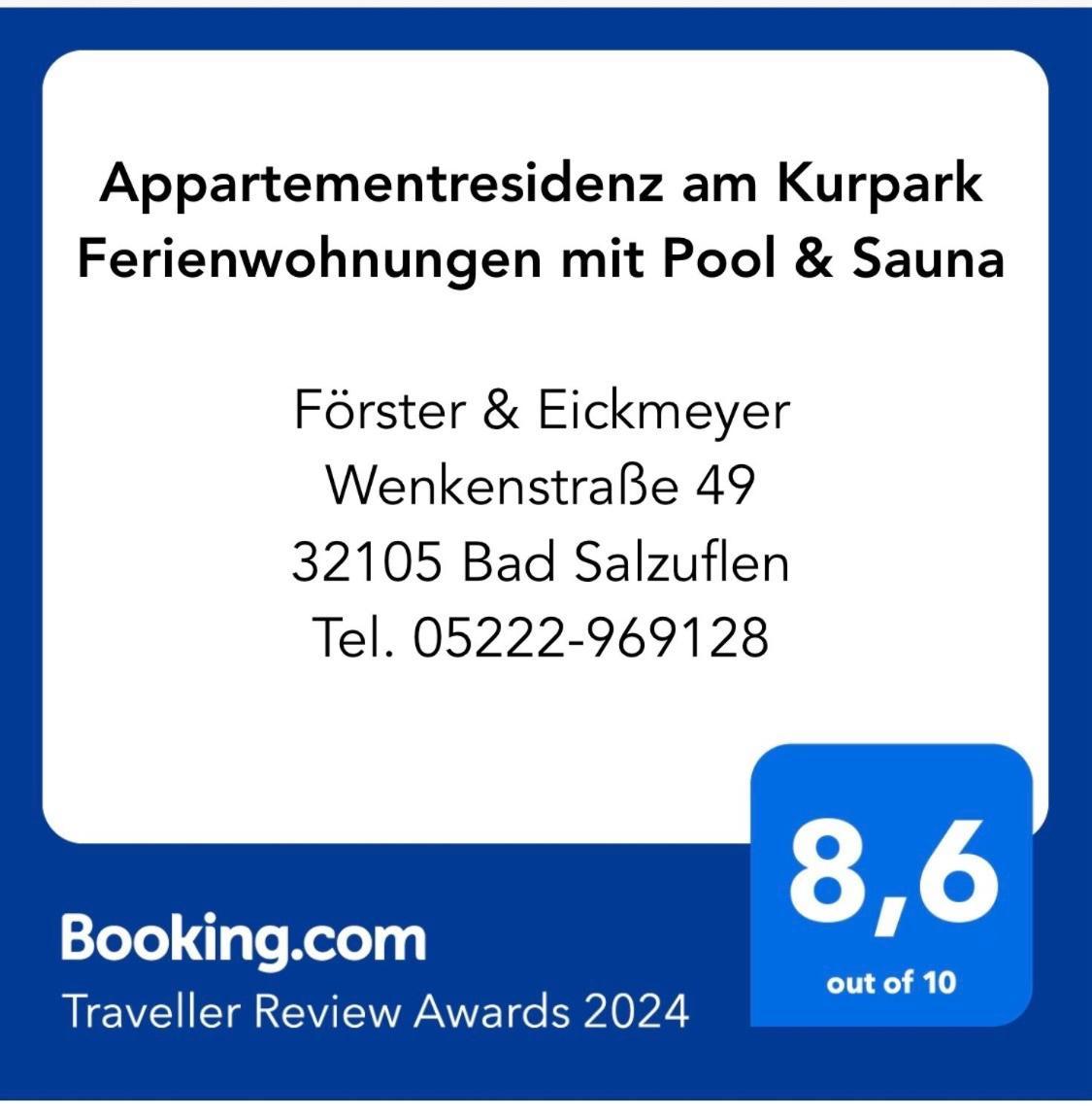 Appartementresidenz Am Kurpark - Ferienwohnungen Mit Pool & Sauna & Garage Bad Salzuflen Ngoại thất bức ảnh